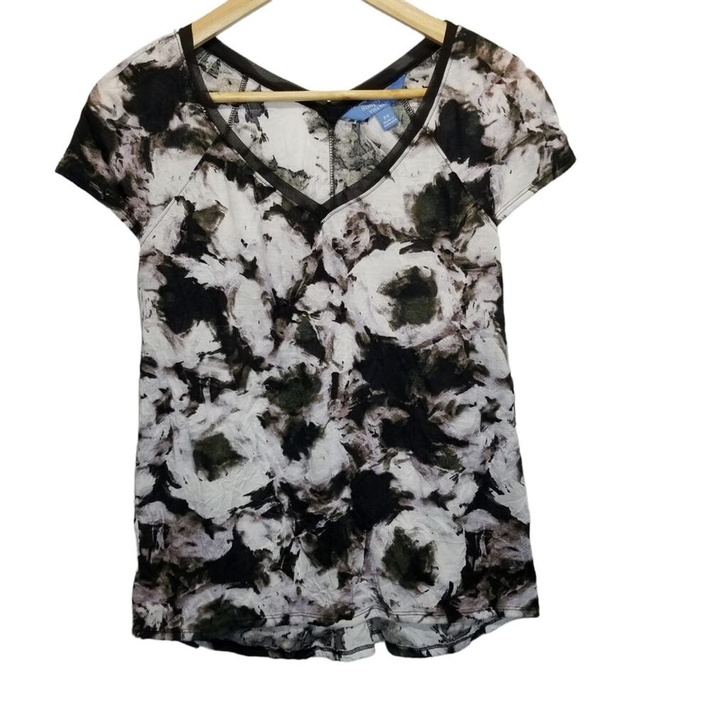 Simply Vera Wang Shirt Petite Small Floral Cap Sleeve Top - Picture 1 of 5